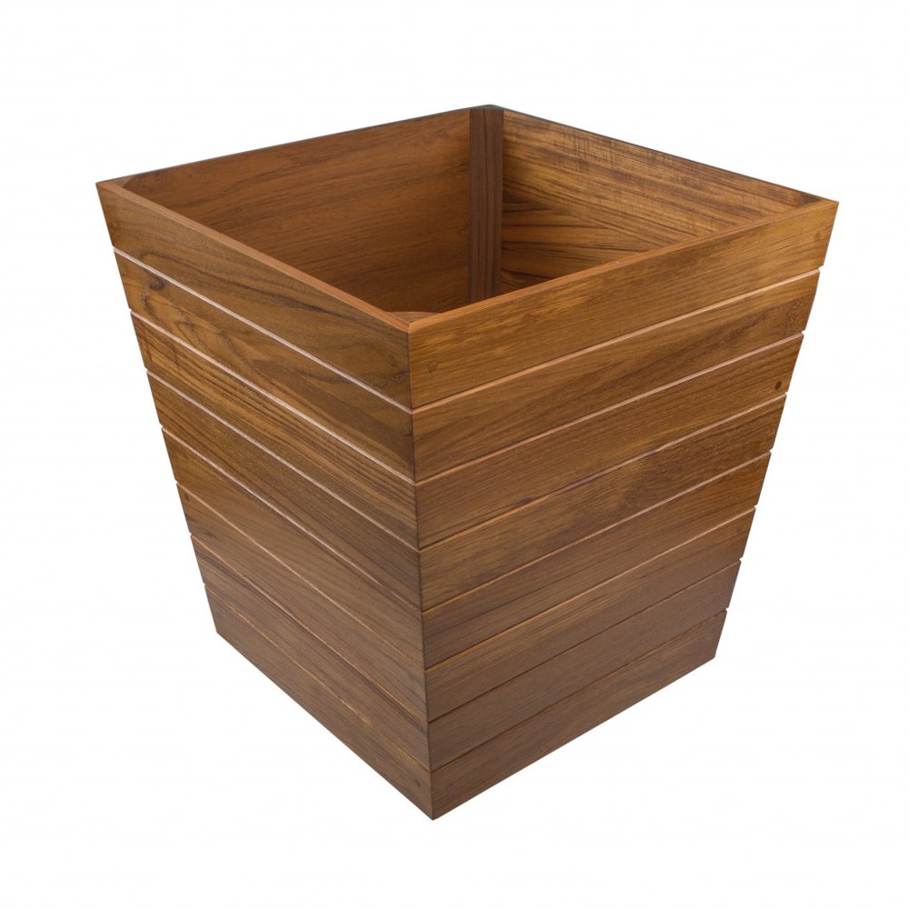21" Brown Solid Wood Indoor Outdoor Square Planter Box HomeRoots