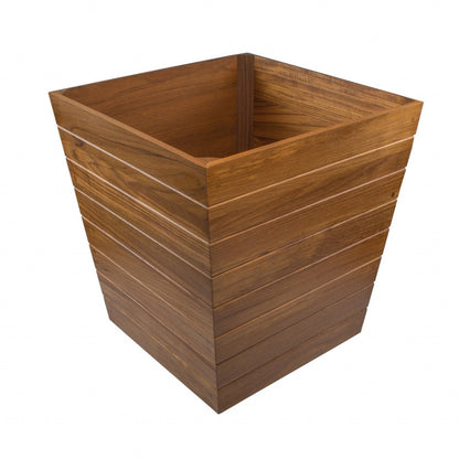 21" Brown Solid Wood Indoor Outdoor Square Planter Box HomeRoots