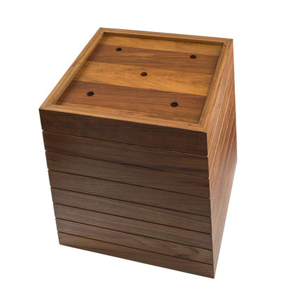 21" Brown Solid Wood Indoor Outdoor Square Planter Box HomeRoots