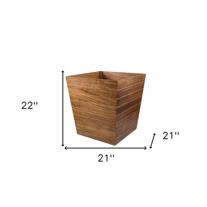 21" Brown Solid Wood Indoor Outdoor Square Planter Box HomeRoots