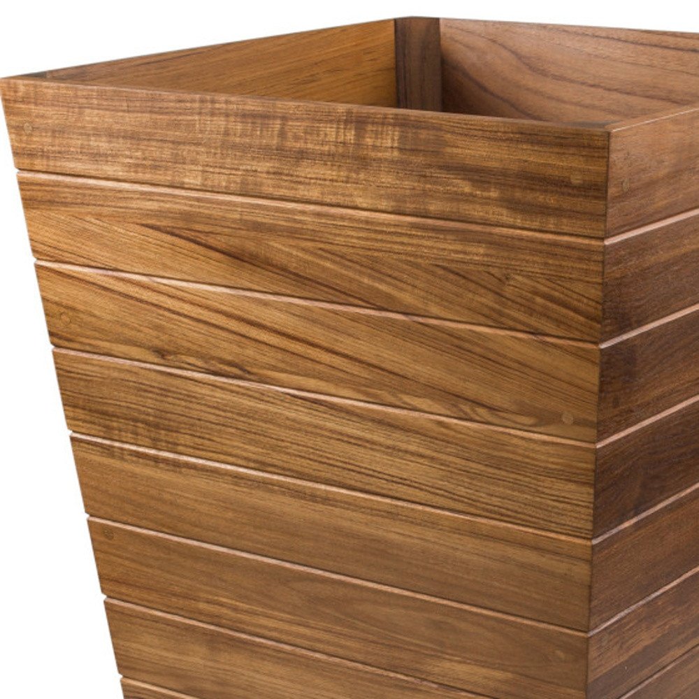 21" Brown Solid Wood Indoor Outdoor Square Planter Box HomeRoots