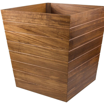 21" Brown Solid Wood Indoor Outdoor Square Planter Box HomeRoots