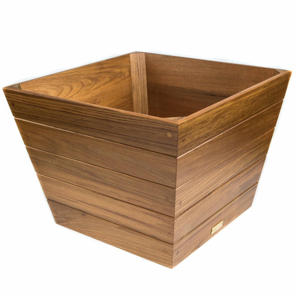 19" Brown Wood Indoor Outdoor Square Planter Box HomeRoots
