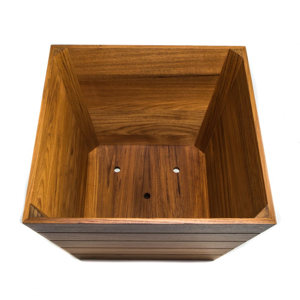 19" Brown Wood Indoor Outdoor Square Planter Box HomeRoots
