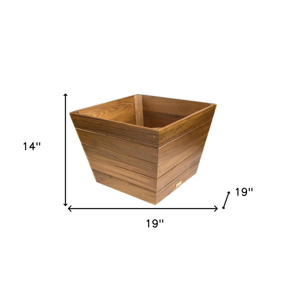 19" Brown Wood Indoor Outdoor Square Planter Box HomeRoots