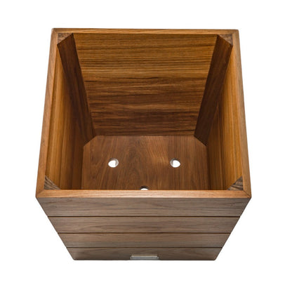 12" Brown Wood Indoor Outdoor Square Planter Box HomeRoots
