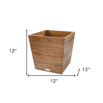 12" Brown Wood Indoor Outdoor Square Planter Box HomeRoots