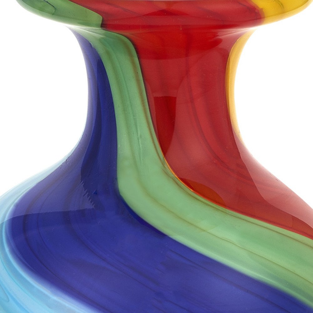 10" Rainbow Abstract Murano Style Glass Table Vase HomeRoots