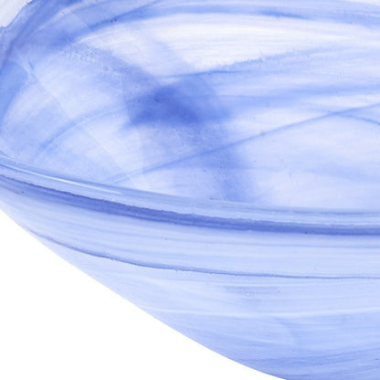 Set of Two 6" Blue And White Alabaster Glass Square Candy or Nut Bowls HomeRoots