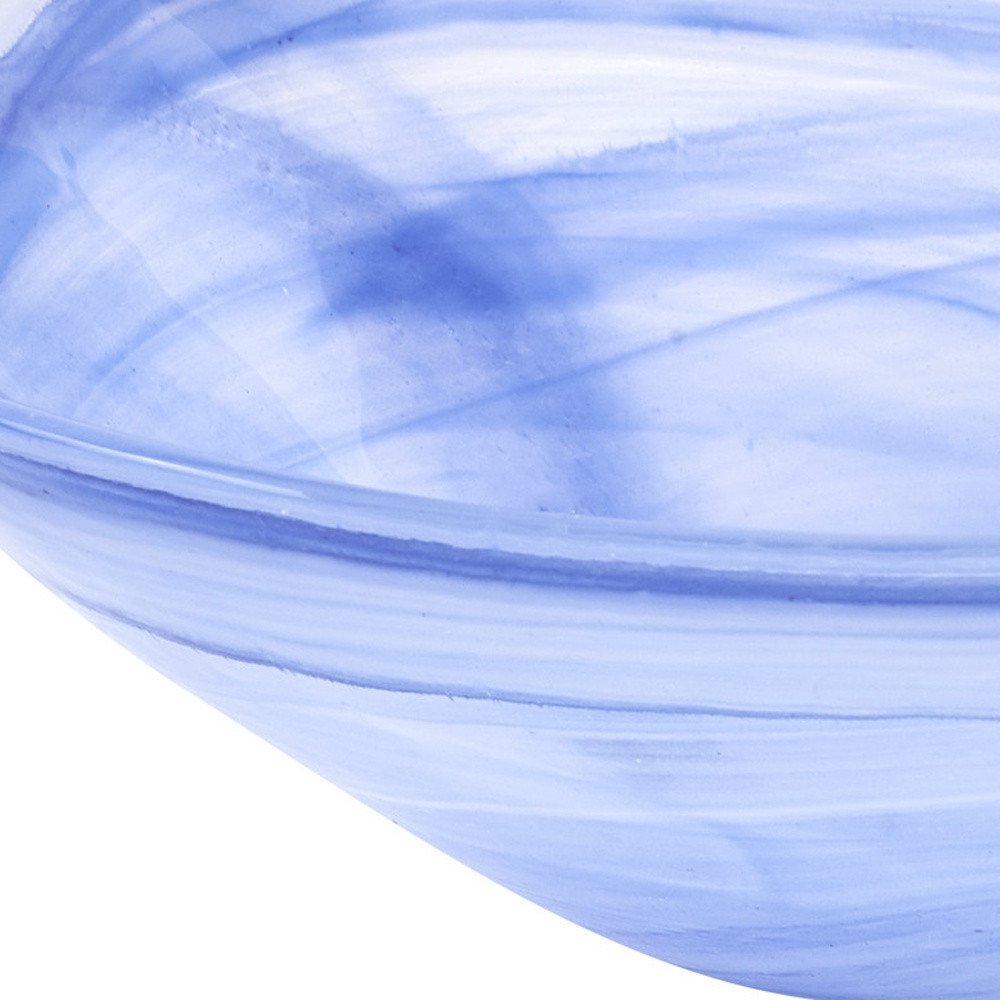 10" Blue And White Alabaster Glass Square Salad Bowl — view 4