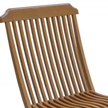 24" Brown Solid Wood Indoor Outdoor Deck Chair HomeRoots