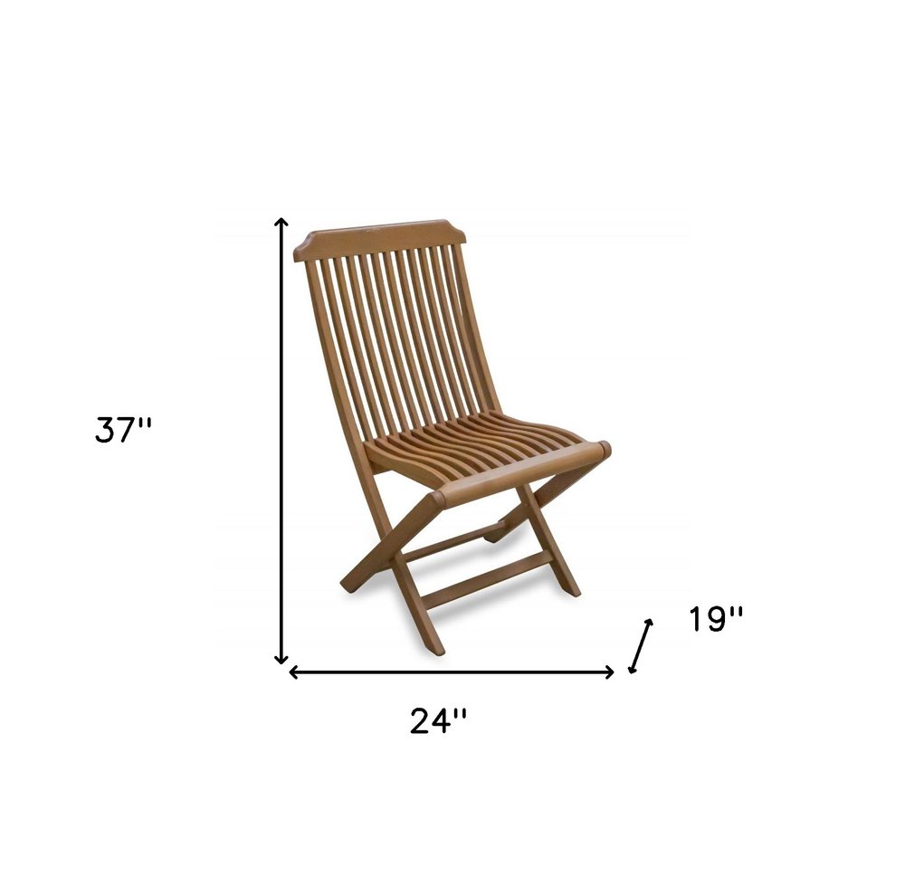 24" Brown Solid Wood Indoor Outdoor Deck Chair HomeRoots