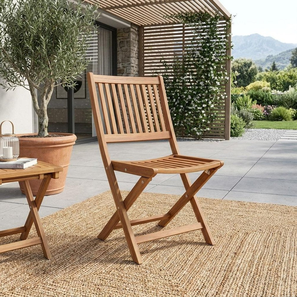 24" Brown Solid Wood Indoor Outdoor Deck Chair HomeRoots