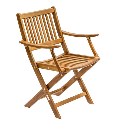 24" Brown Solid Wood Indoor Outdoor Deck Chair HomeRoots