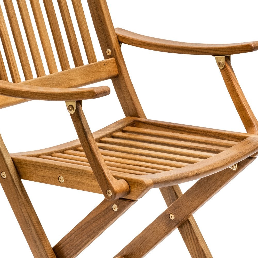 24" Brown Solid Wood Indoor Outdoor Deck Chair HomeRoots