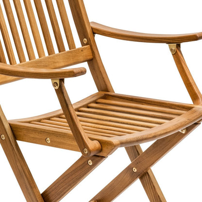 24" Brown Solid Wood Indoor Outdoor Deck Chair HomeRoots