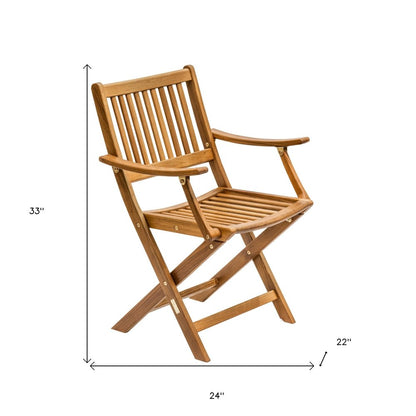 24" Brown Solid Wood Indoor Outdoor Deck Chair HomeRoots