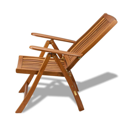 27" Brown Solid Wood Indoor Outdoor Arm Chair HomeRoots