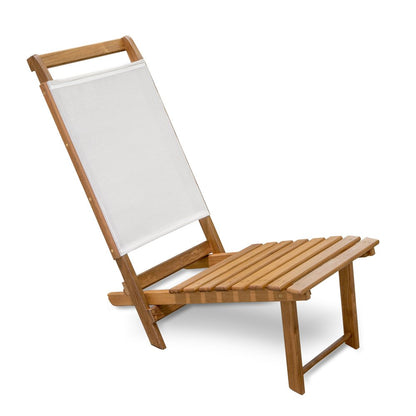 15" Brown and Natural Wood Solid Wood Outdoor Deck Chair HomeRoots