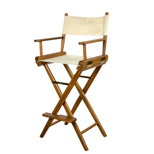 23" Ivory and Brown Solid Wood Indoor Outdoor Director Chair HomeRoots