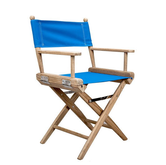 Blue And Brown Solid Wood Director Chair HomeRoots