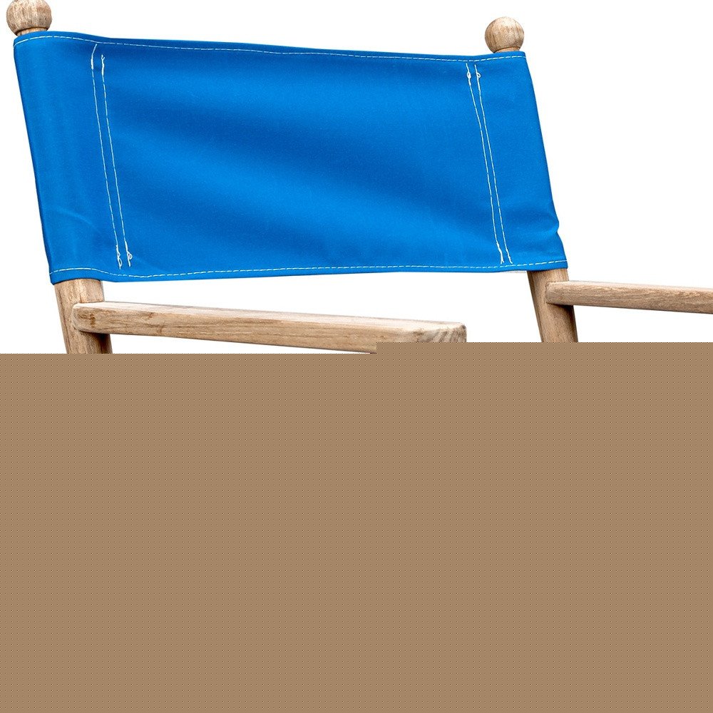 Blue And Brown Solid Wood Director Chair HomeRoots