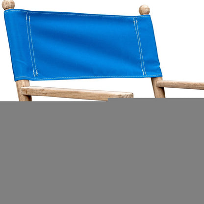 Blue And Brown Solid Wood Director Chair HomeRoots