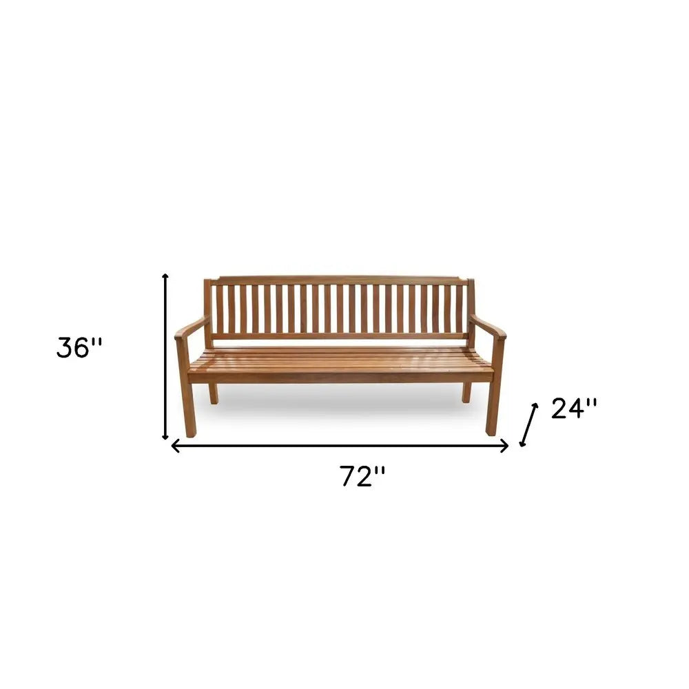 72" Teak Solid Wood Garden Bench HomeRoots