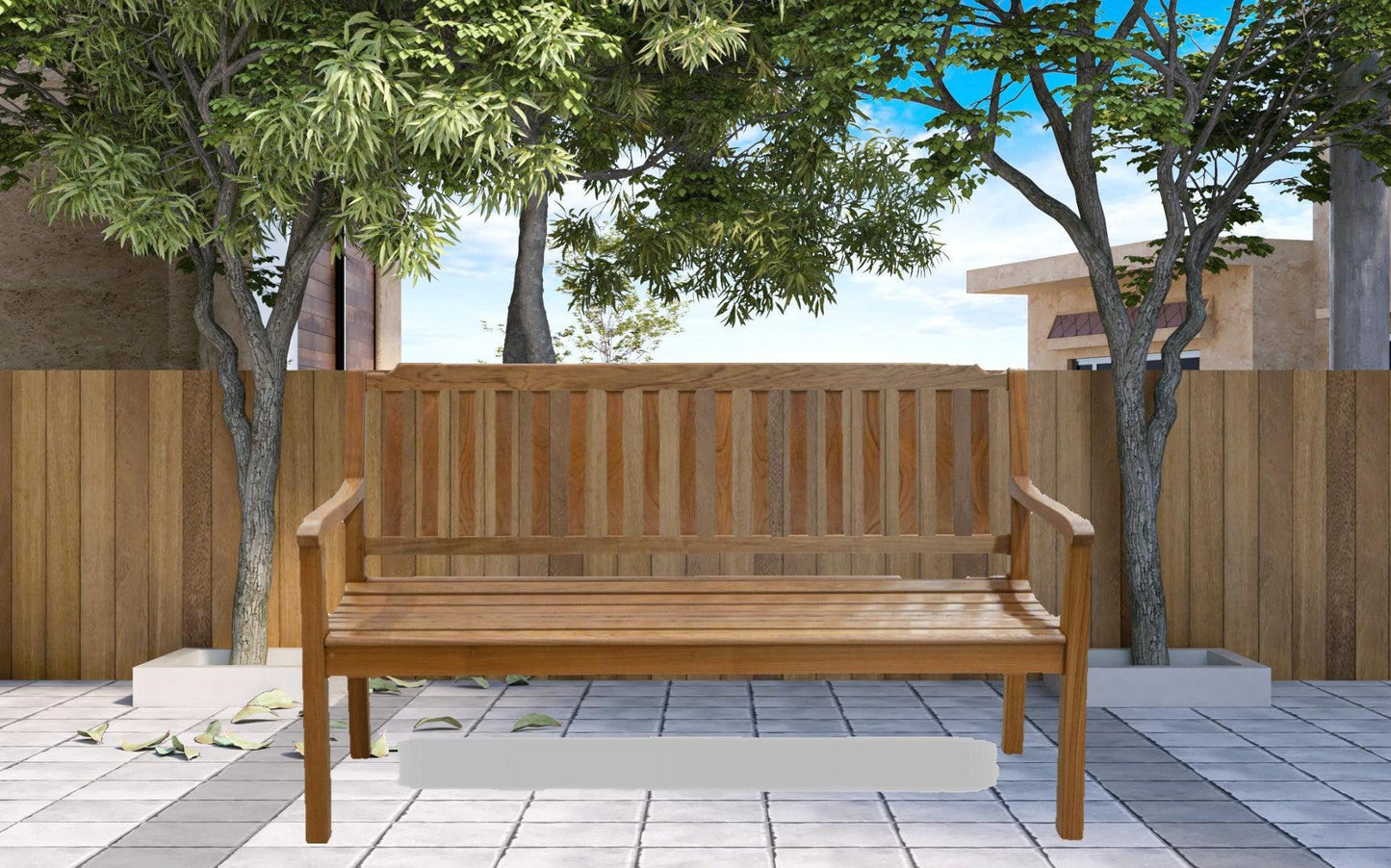 60" Teak Solid Wood Garden Bench - FurniFindUSA