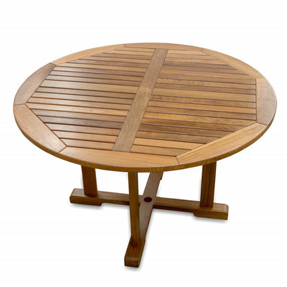 48" Brown Round Solid Teak Wood Dining Table HomeRoots