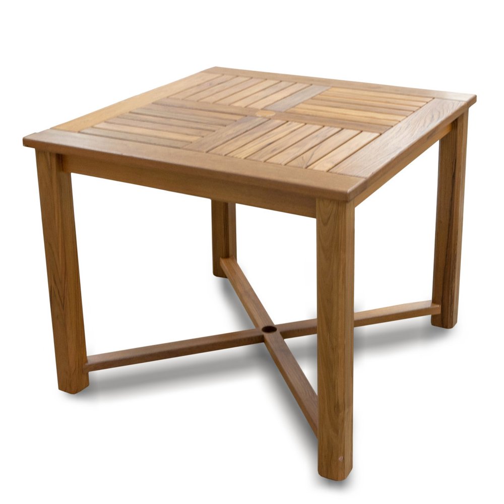 36" Brown Square Solid Wood Trestle Base Dining Table HomeRoots