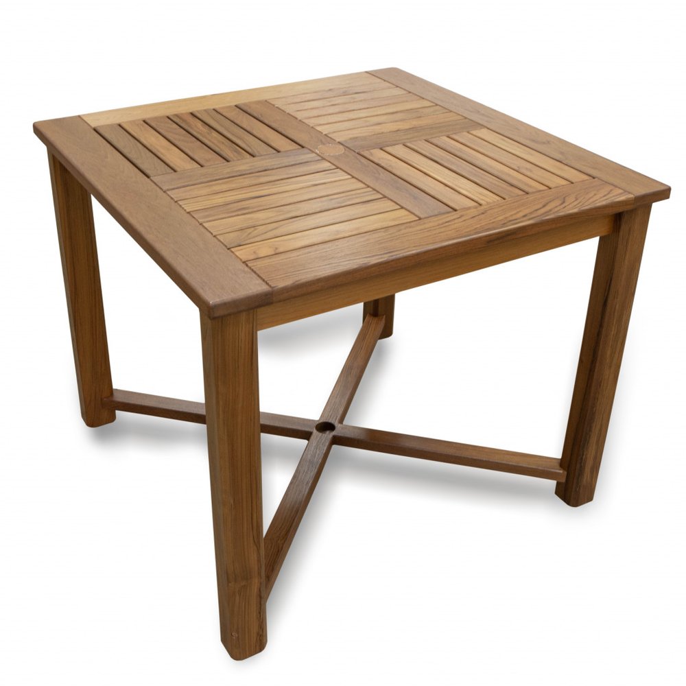 36" Brown Square Solid Wood Trestle Base Dining Table HomeRoots