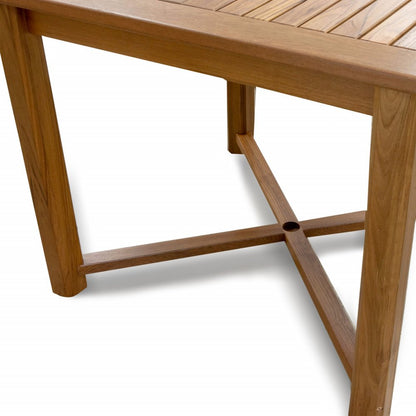 36" Brown Square Solid Wood Trestle Base Dining Table HomeRoots