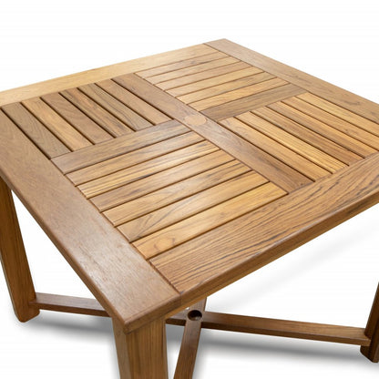 36" Brown Square Solid Wood Trestle Base Dining Table HomeRoots