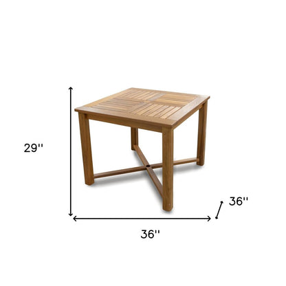 36" Brown Square Solid Wood Trestle Base Dining Table HomeRoots