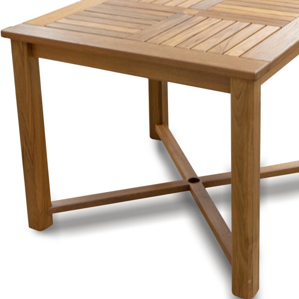 36" Brown Square Solid Wood Trestle Base Dining Table HomeRoots
