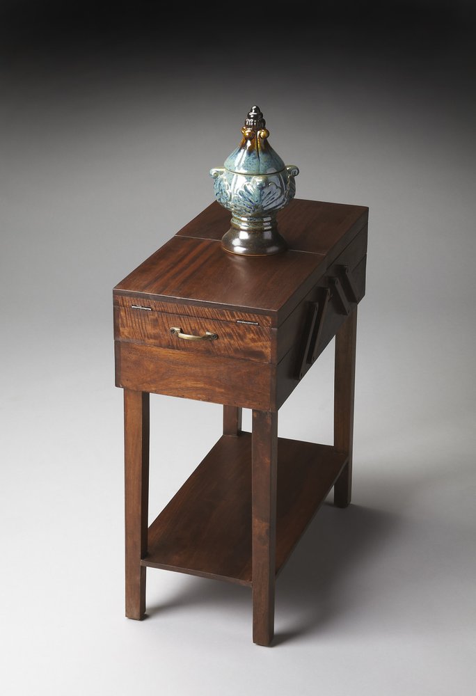 28" Dark Brown Solid Wood Rectangular End Table With Drawer And Shelf HomeRoots