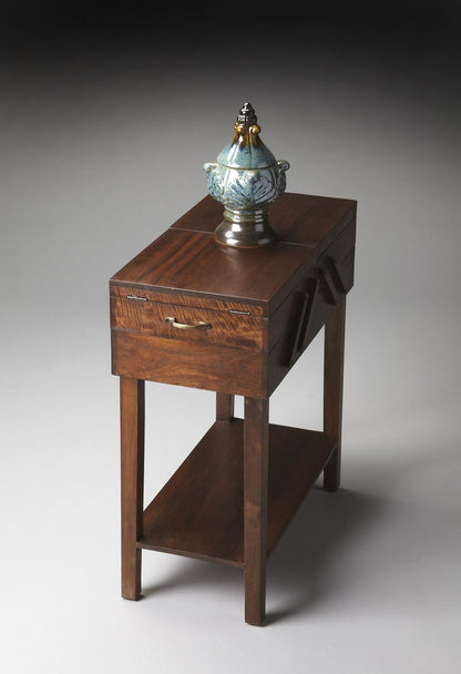 28" Dark Brown Solid Wood Rectangular End Table With Drawer And Shelf HomeRoots