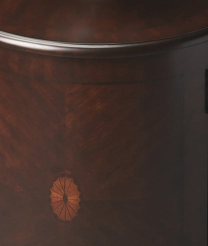 24" Dark Brown Wood Round Drum End Table HomeRoots