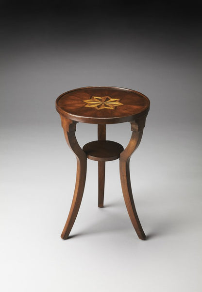 24" Wood Brown Wood And Solid Wood Round End Table With Shelf HomeRoots