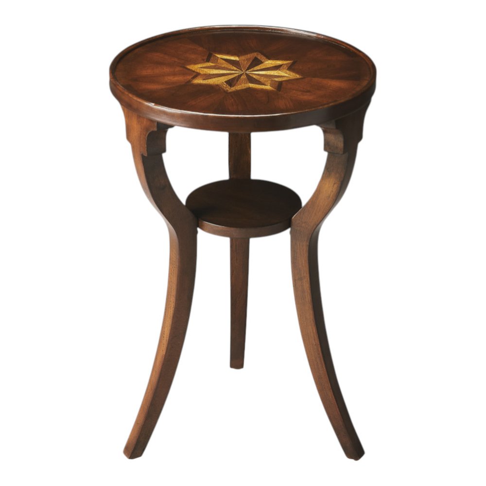 24" Wood Brown Wood And Solid Wood Round End Table With Shelf HomeRoots