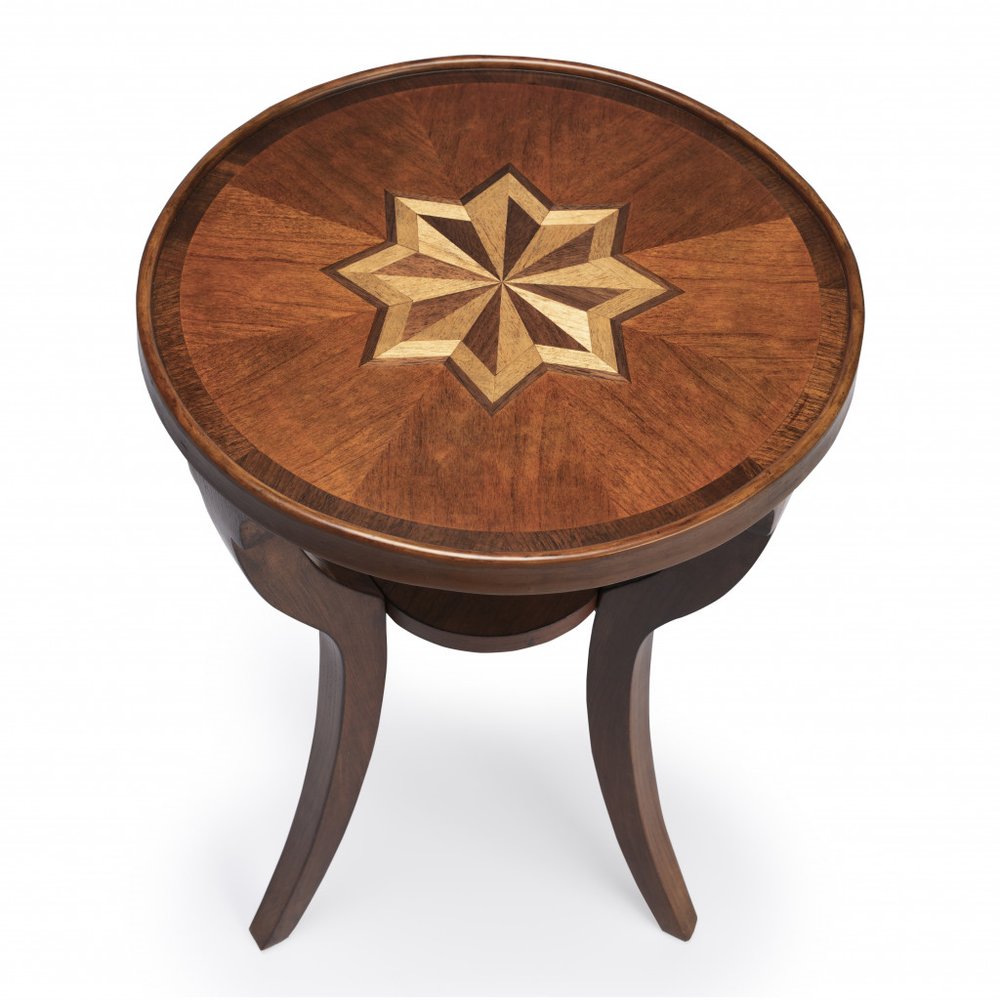 24" Brown And Olive Ash Manufactured Wood Round End Table With Shelf HomeRoots