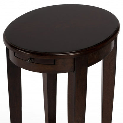 26" Chestnut Oval End Table With Shelf HomeRoots