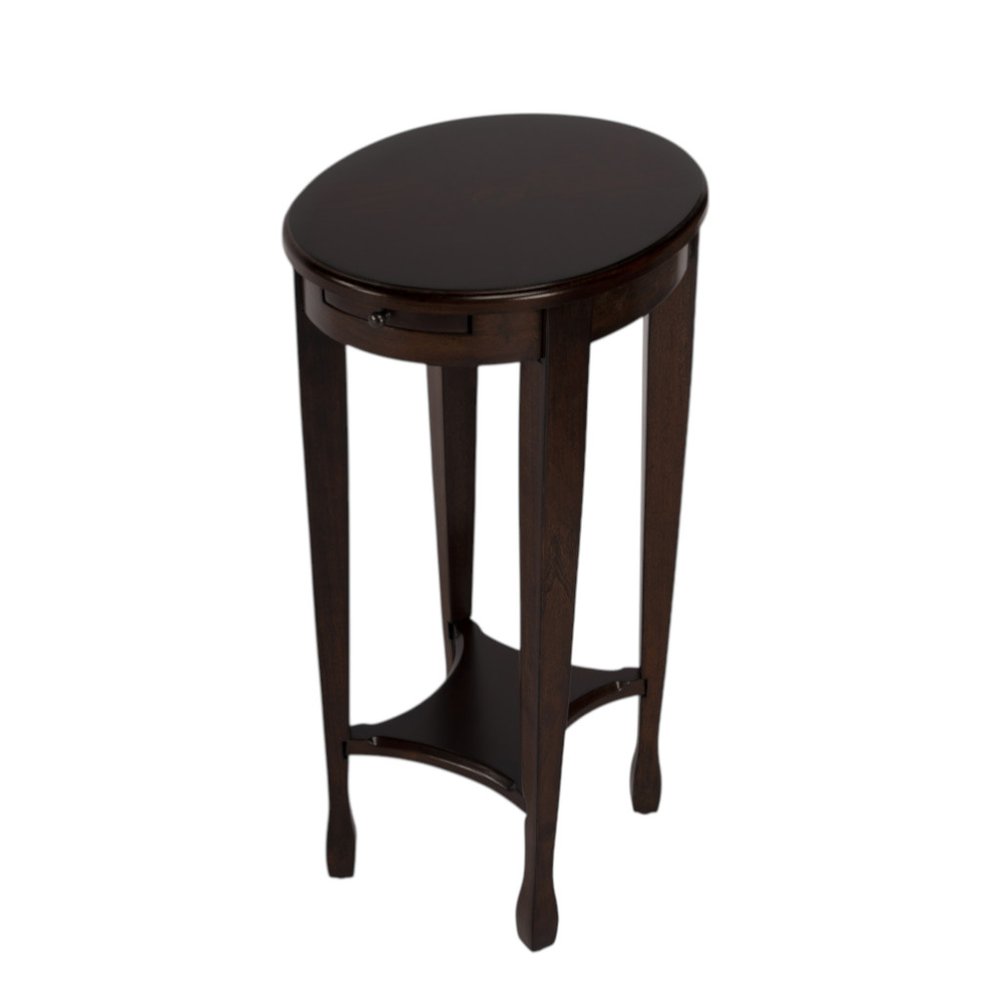 26" Chestnut Oval End Table With Shelf HomeRoots