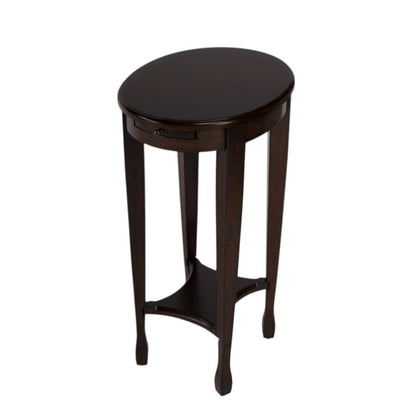 26" Chestnut Oval End Table With Shelf HomeRoots