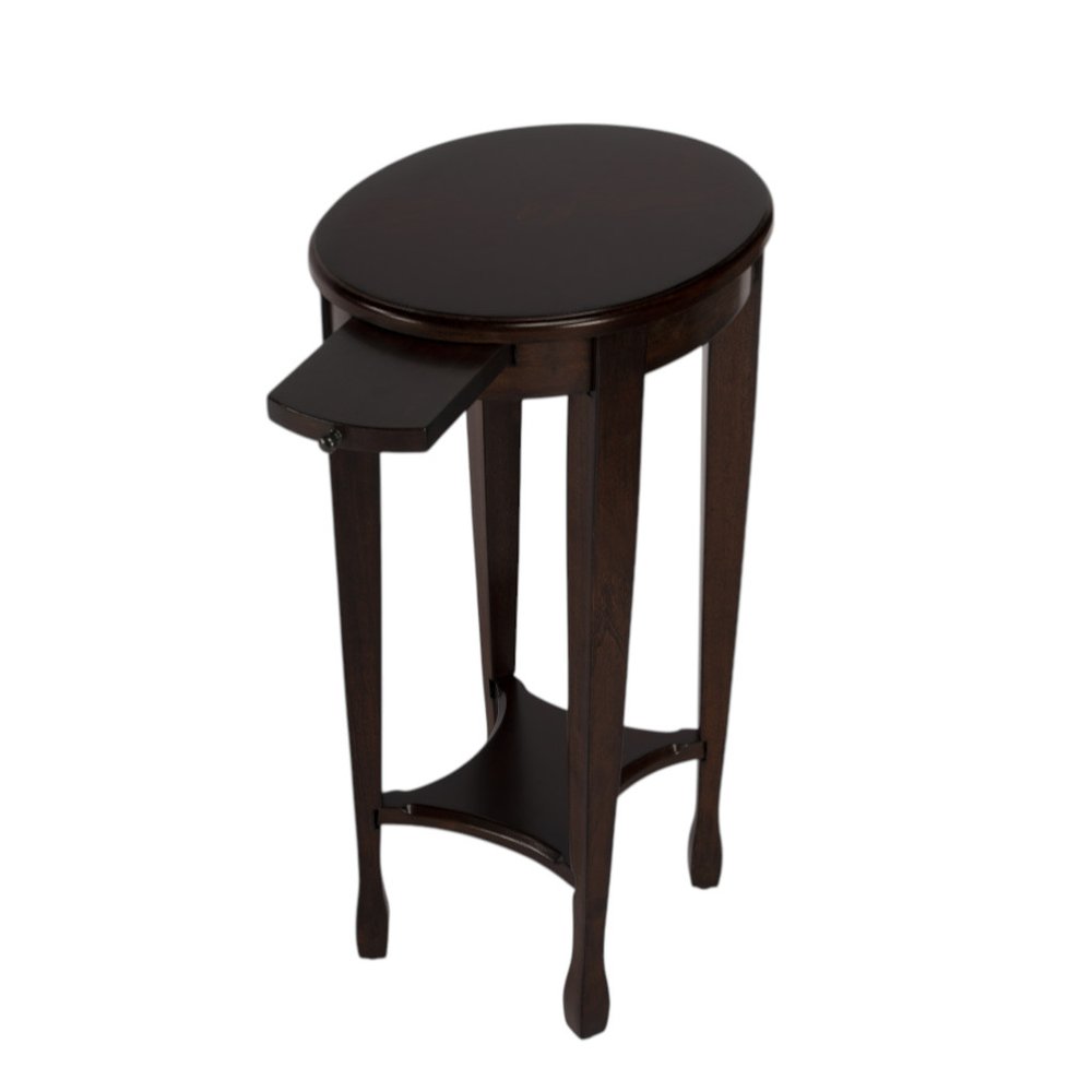 26" Chestnut Oval End Table With Shelf HomeRoots