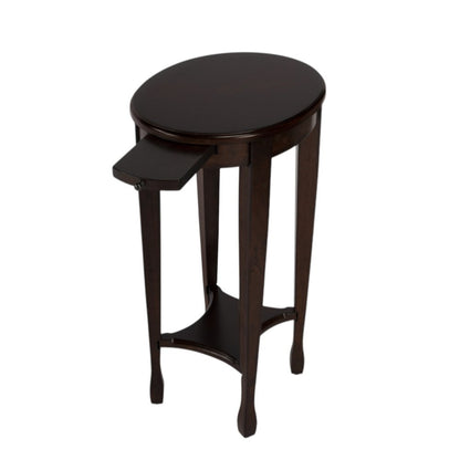 26" Chestnut Oval End Table With Shelf HomeRoots