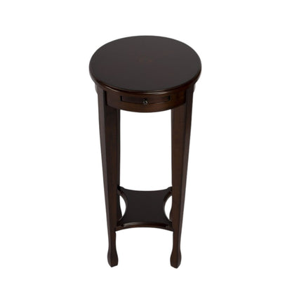26" Chestnut Oval End Table With Shelf HomeRoots