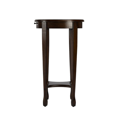 26" Chestnut Oval End Table With Shelf HomeRoots