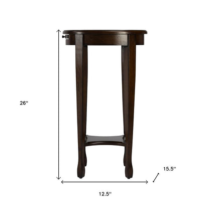 26" Chestnut Oval End Table With Shelf HomeRoots